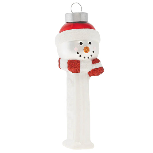 Snowman PEZ™ Dispenser Glass Ornament