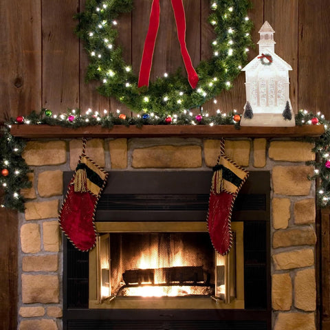 11.5"H Lighted Swirl Church w/Tree & Wreath