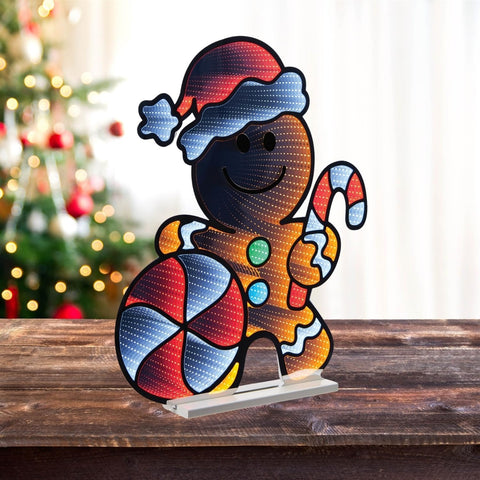 Gingerbread Man Infinity Light, Acrylic w/UL Plug, 29.5"