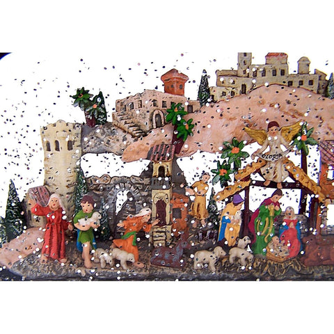 LED Musical Swirl Nativity Lantern Water Globe, 9.5"