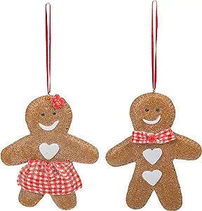 Red Gingham Gingerbread Ornament