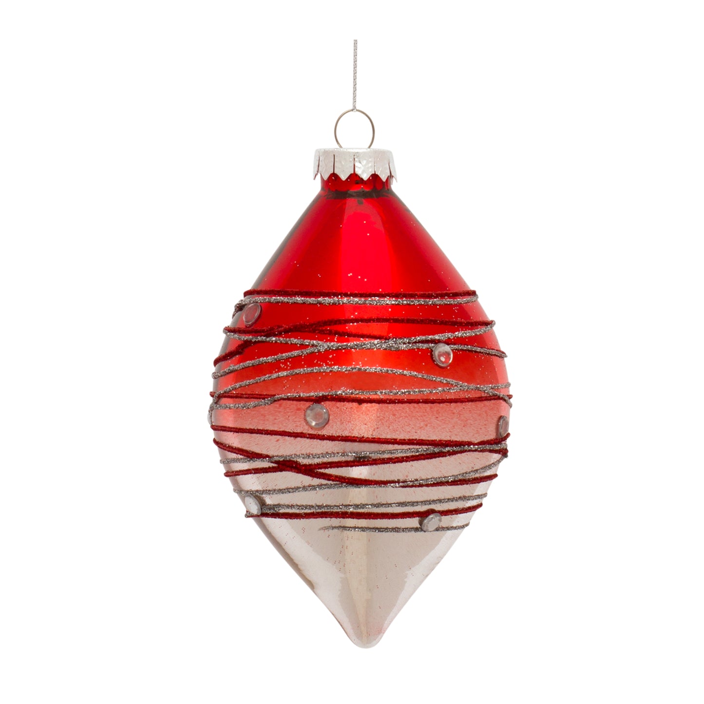 Red Elegance Ball, Finial, or Onion Glass Ornament