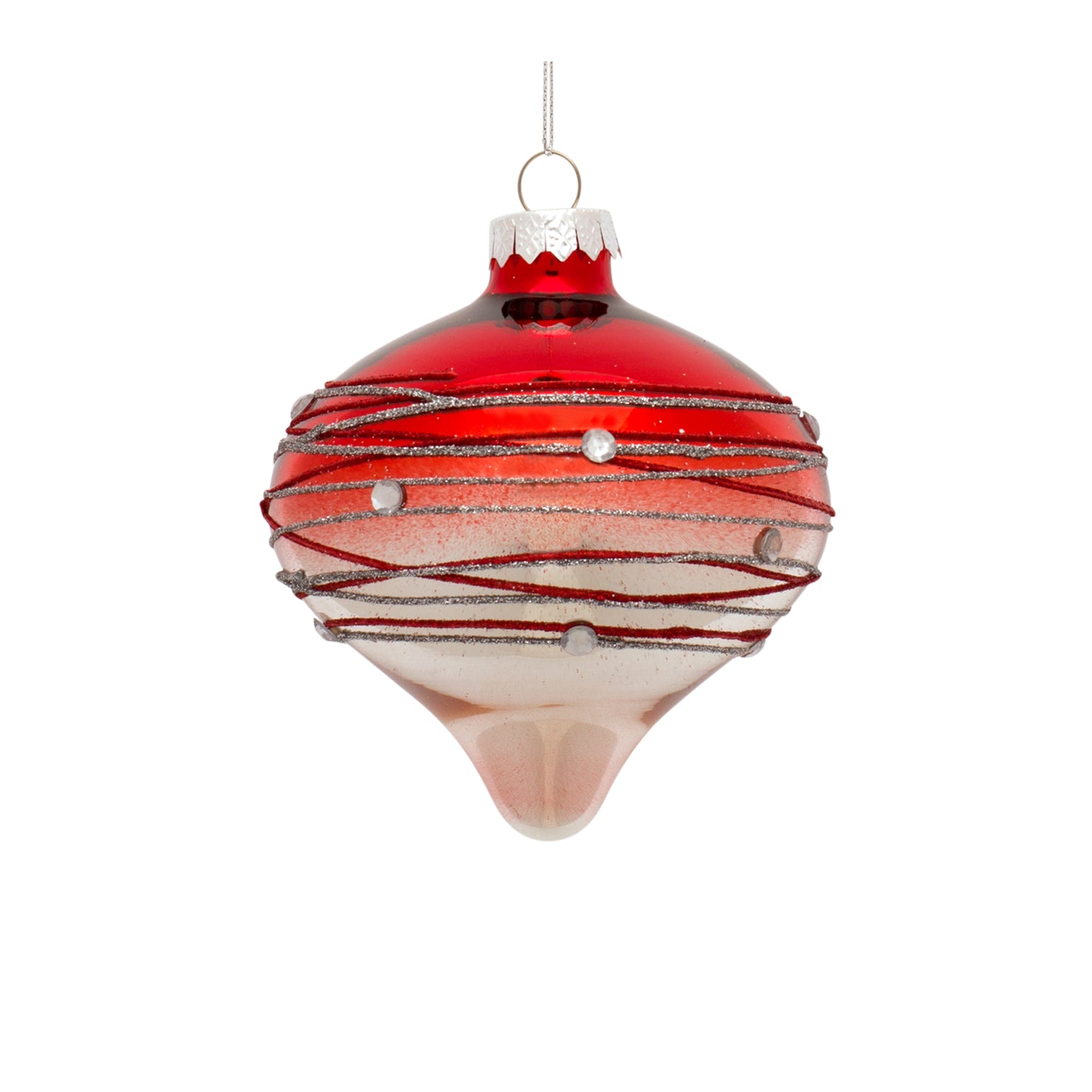 Red Elegance Ball, Finial, or Onion Glass Ornament