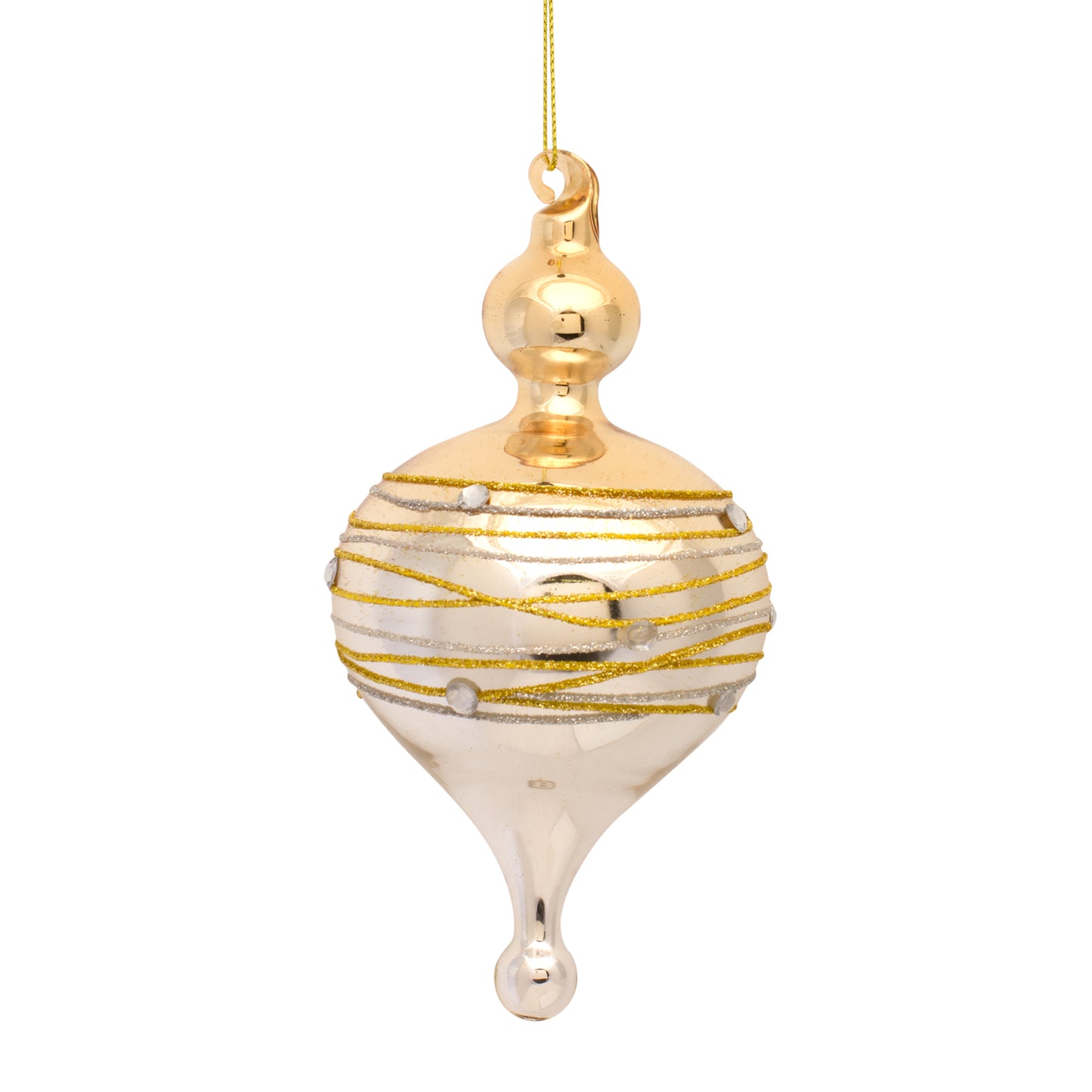 Gilded Gold Antique 6.5"H or 7.25"H Glass Ornament