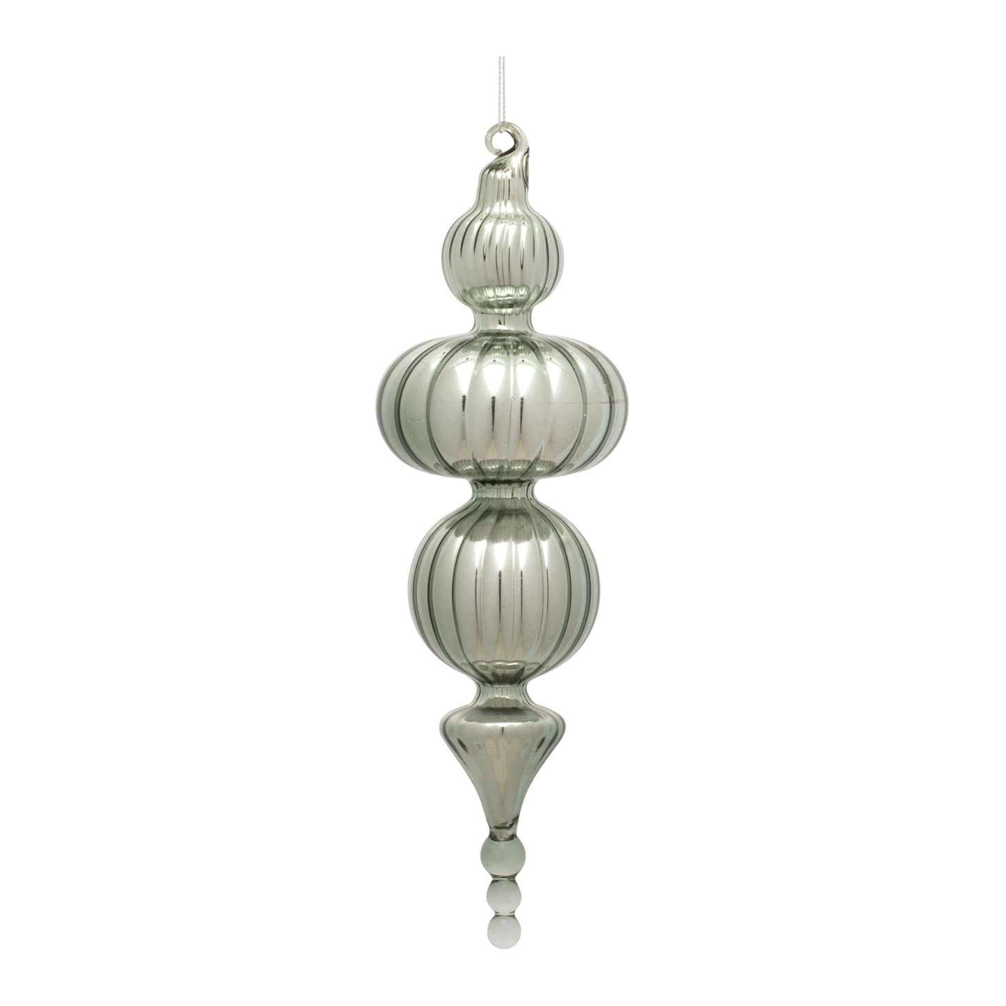 10'H Silver Choice of Finial Glass Ornament