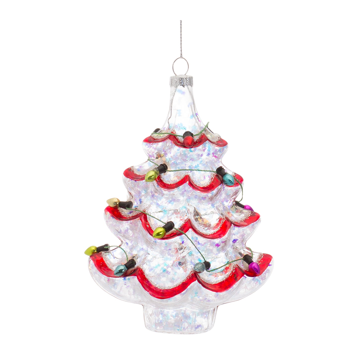 5.25"H Tree w/Lights Glass Ornament (2 Asst)