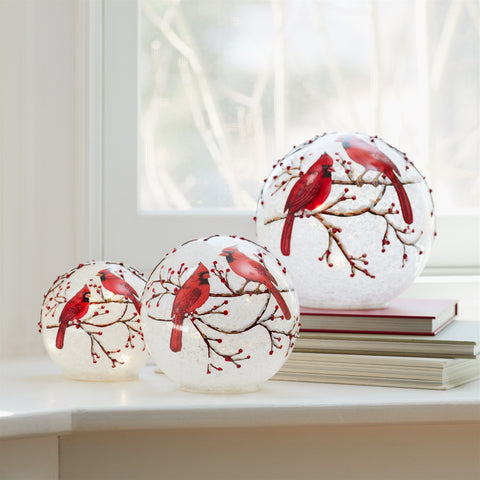 LED Cardinal Globes, 4.5" - 7" (Set of 3)