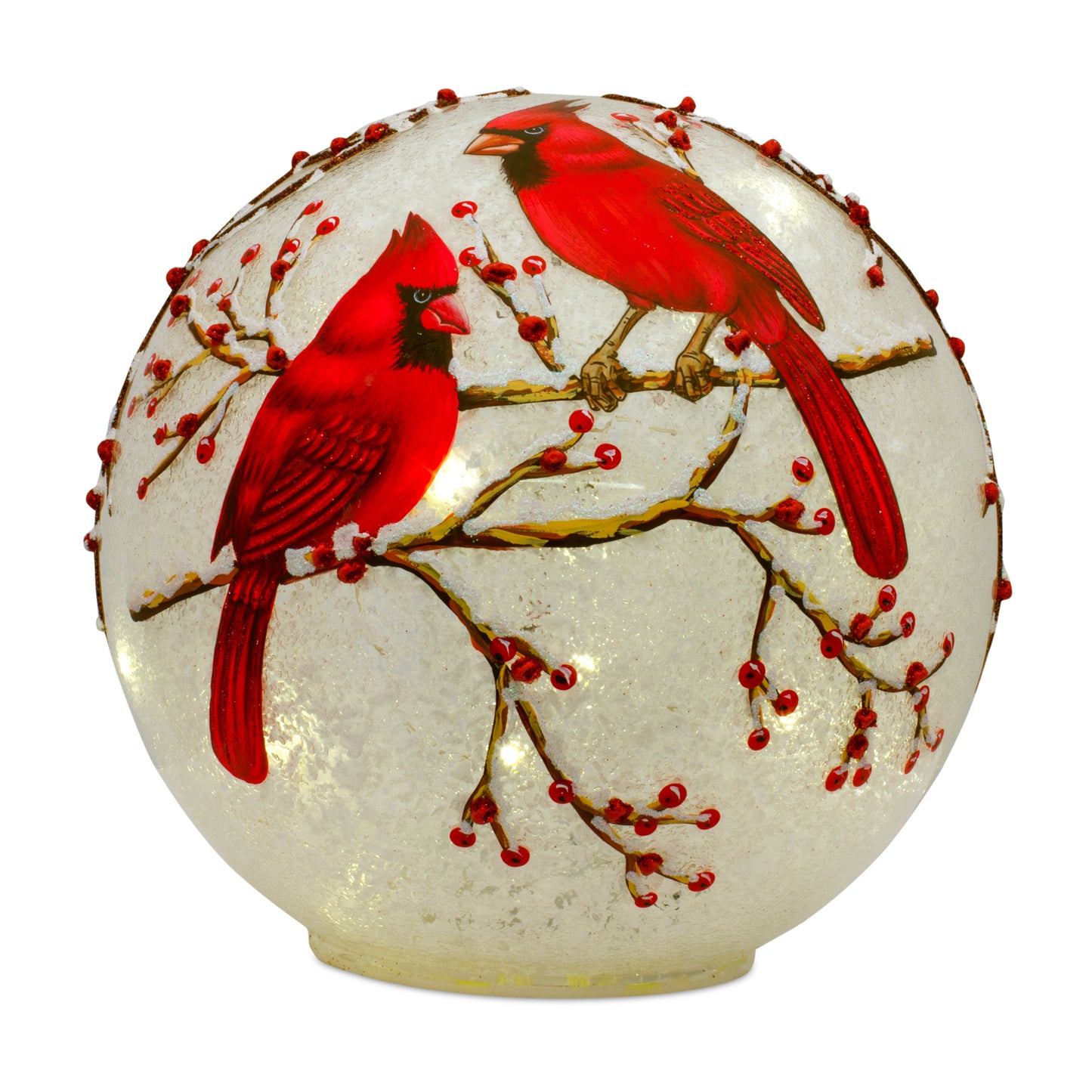 LED Cardinal Glass Globe Choice of Small, Medium, or Large
