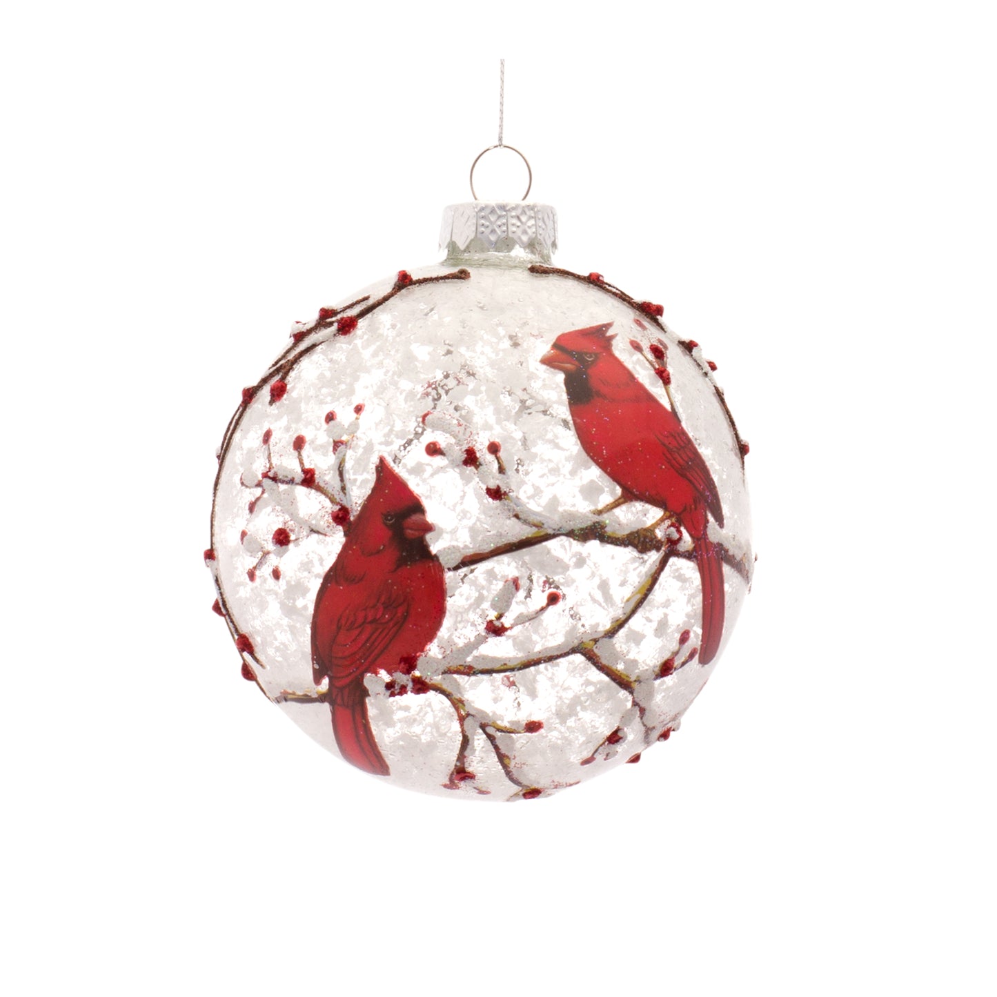 Ball or Finial Cardinal Glass Ornament