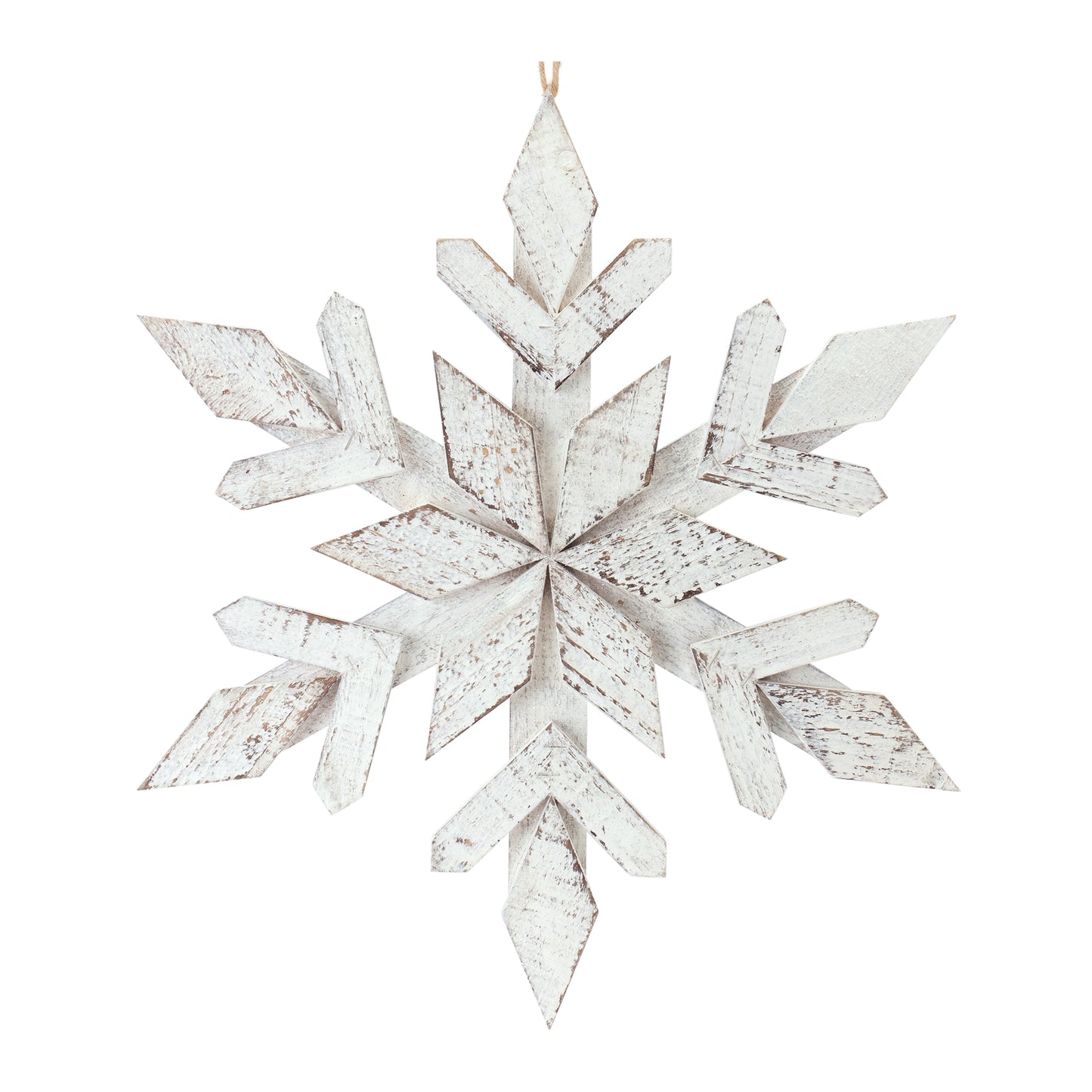 17.5"H Wooden Snowflake Ornament