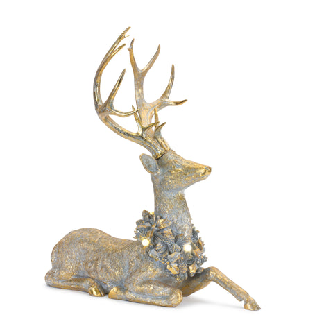 Deer w/LED Light (2 Styles - Sold Individually) 21"H, 21.75"H Resin