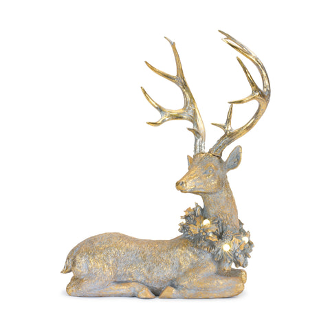 Deer w/LED Light (2 Styles - Sold Individually) 21"H, 21.75"H Resin