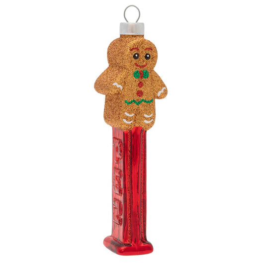 Glass Gingerbread Man PEZ™ Dispenser Ornament