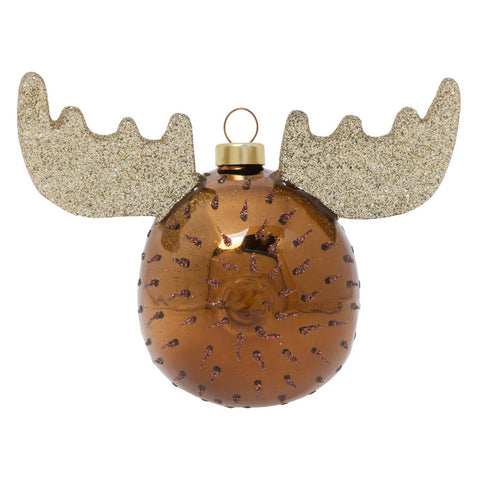 Glass Little Moose Ornament, 4.5"