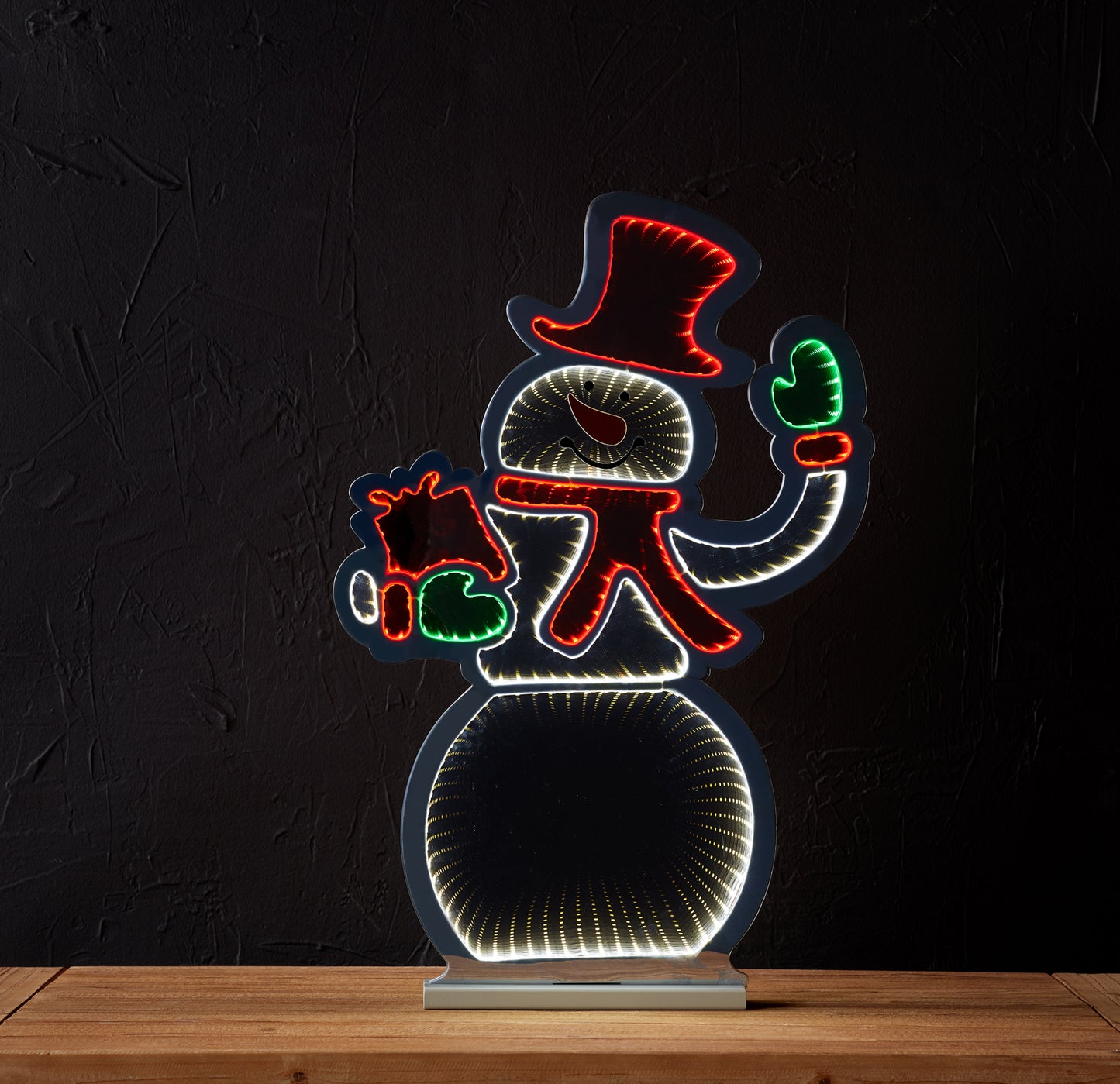 20"L x 29.5"H Acrylic Snowman w/Present Infinity Light w/UL Plug