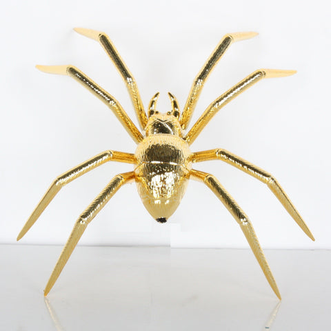 Shiny Gold Spider Figurine, 9.5"