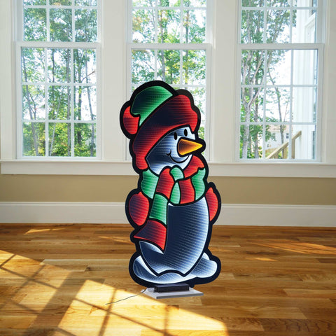 Snowman Infinity Light, Acrylic w/UL Plug, 47"