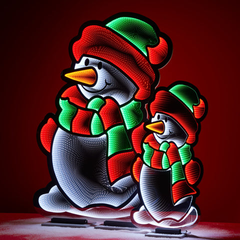 Snowman Infinity Light, Acrylic w/UL Plug, 47"