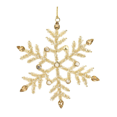 5.5"H Iron/Glass Snowflake Ornament (2 styles - sold individually)