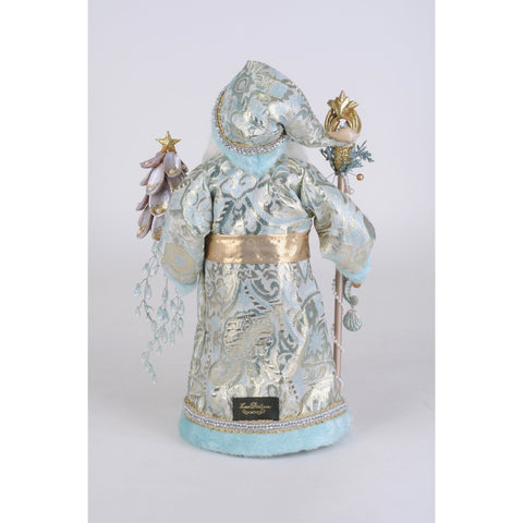Coastal Opulence with Staff Santa Figurine, 17"