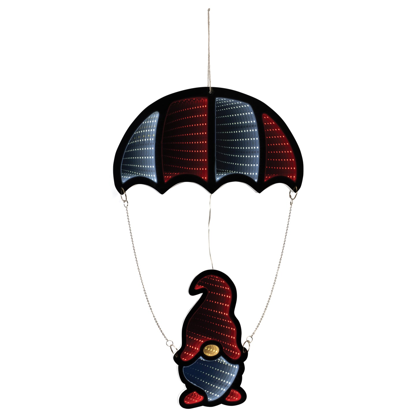 23.5"H Acrylic Gnome w/Parachute Infinity Lightw/UL Plug