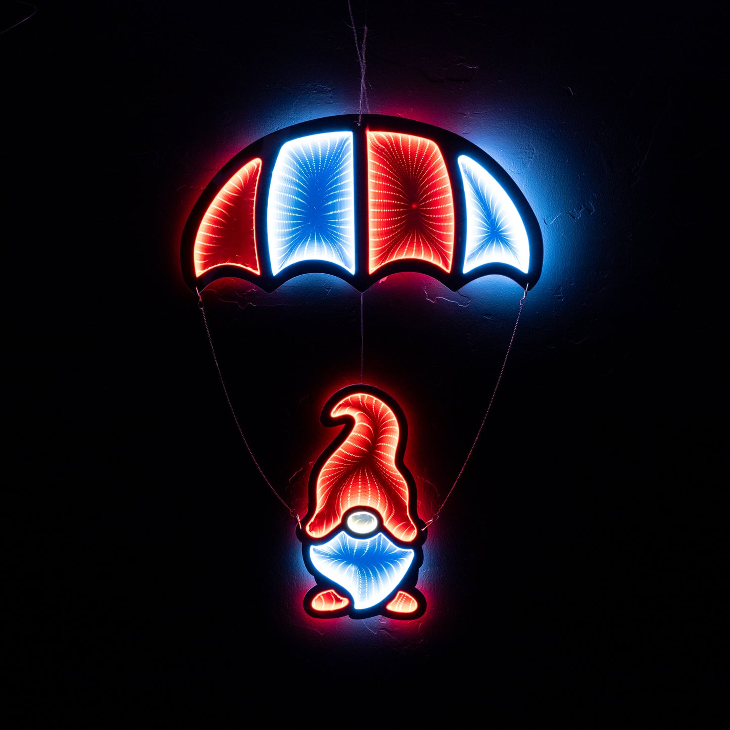 33.5"H Acrylic Gnome w/Parachute Infinity Light w/UL Plug