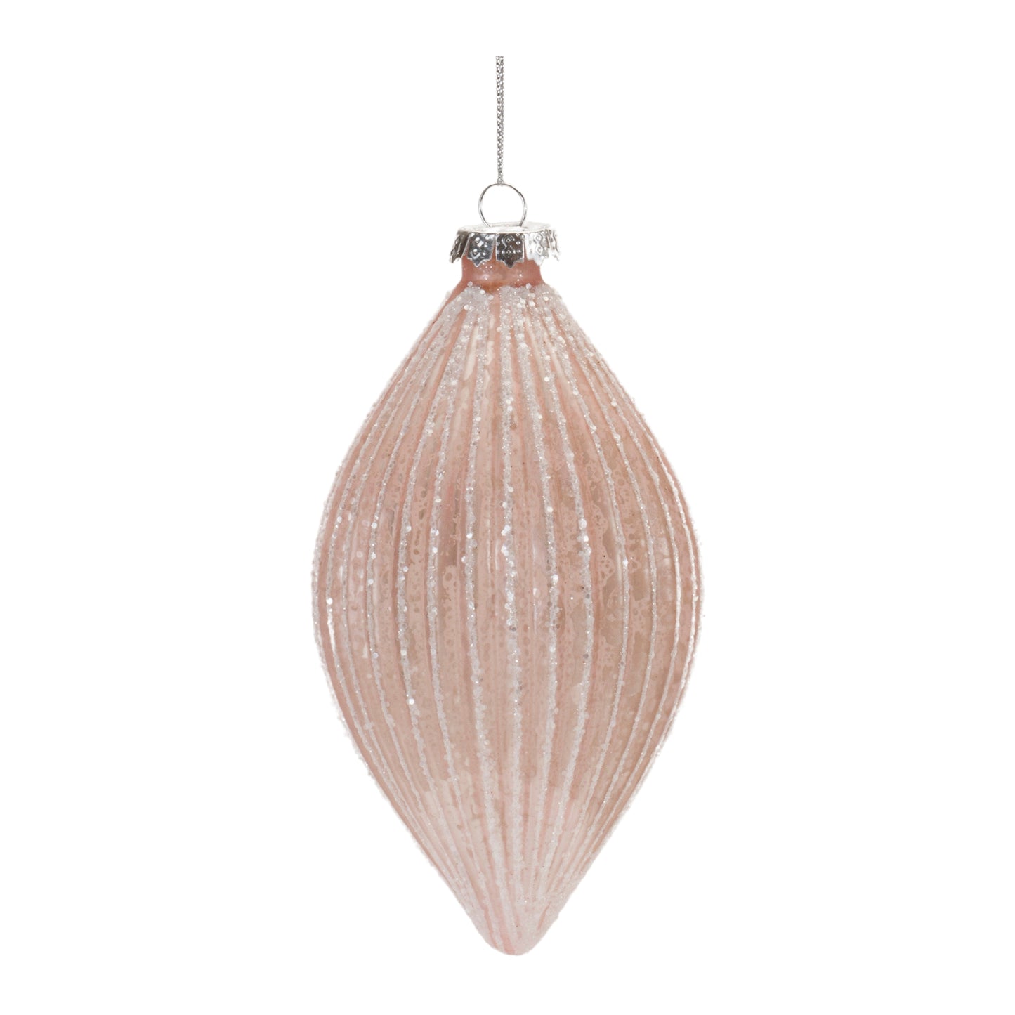 4"D, 4"H, or 6"H Pink Glamour Glass Ornament