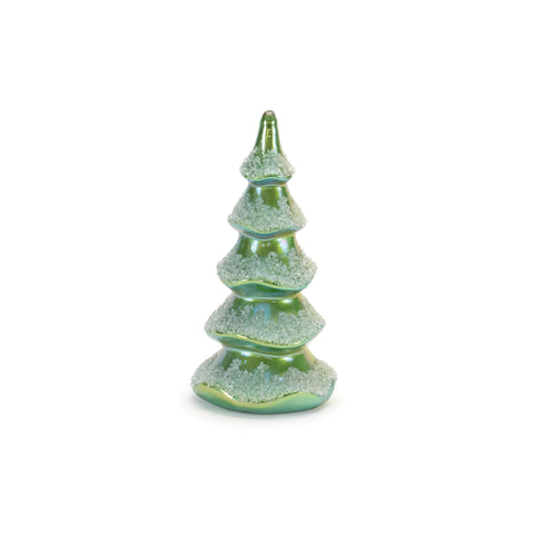 Green Spiral Glass Tree Figurine (Set of 3) 8"H, 10"H, 12"H