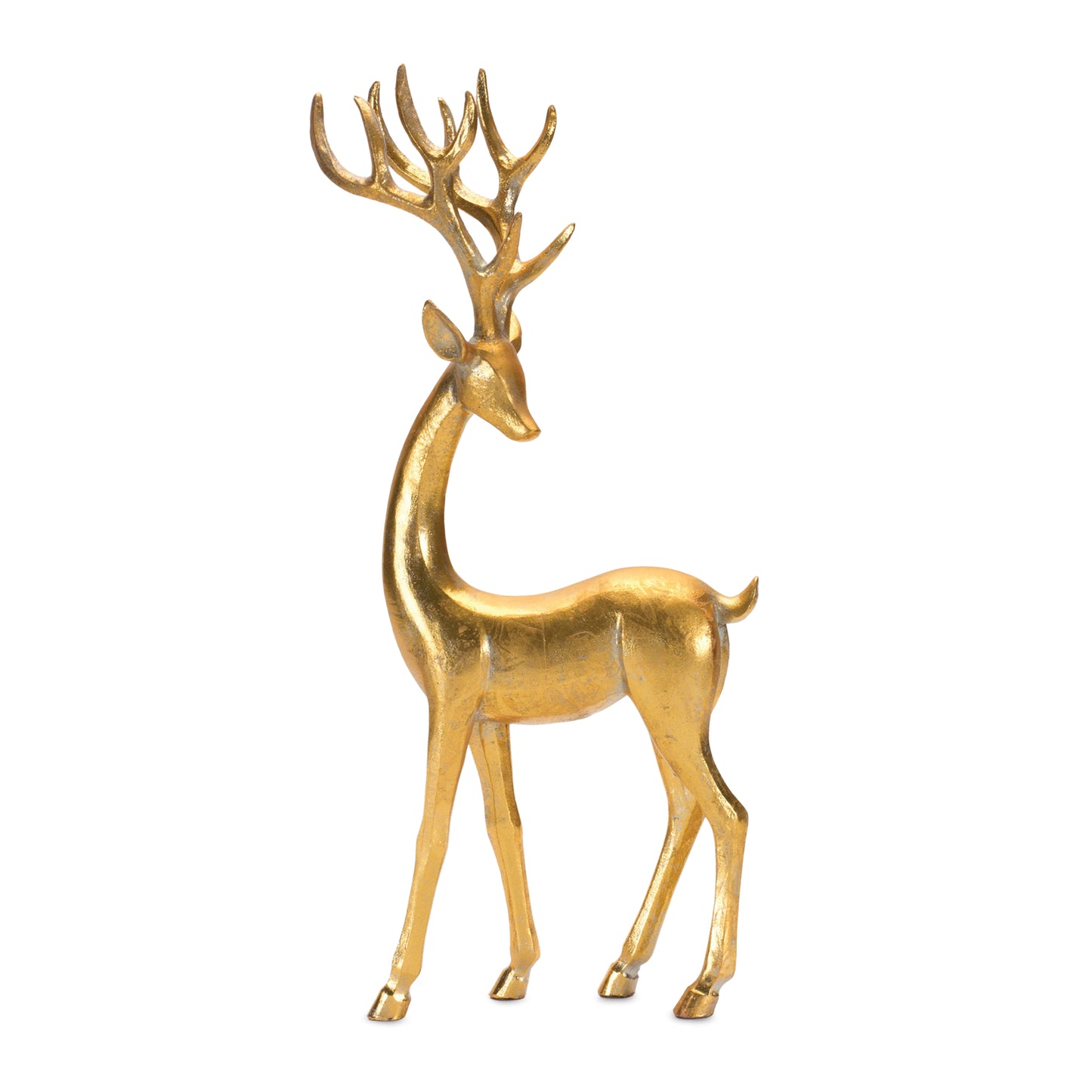 10"H or 15"H Resin Golden Elgance Deer Figurine