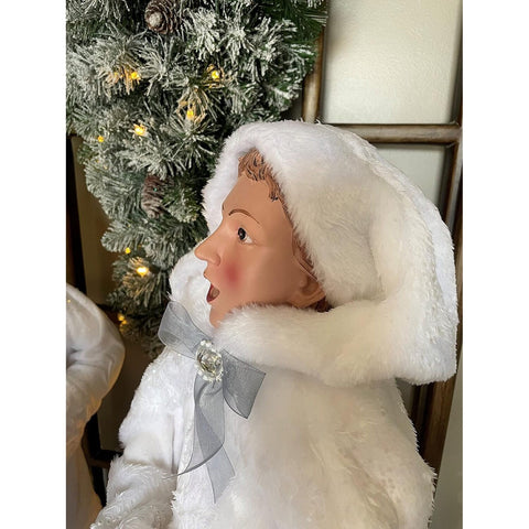 Frosted White Carollers, 26-35" (Set of 4)