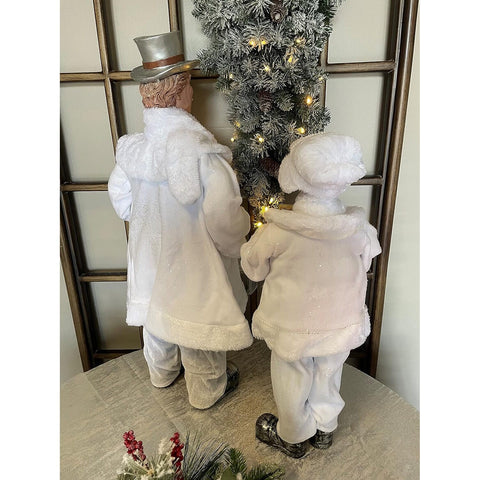 Frosted White Carollers, 26-35" (Set of 4)