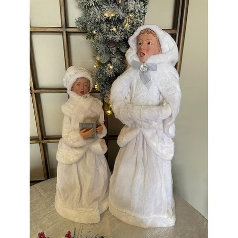 Frosted White Carollers, 26-35" (Set of 4)