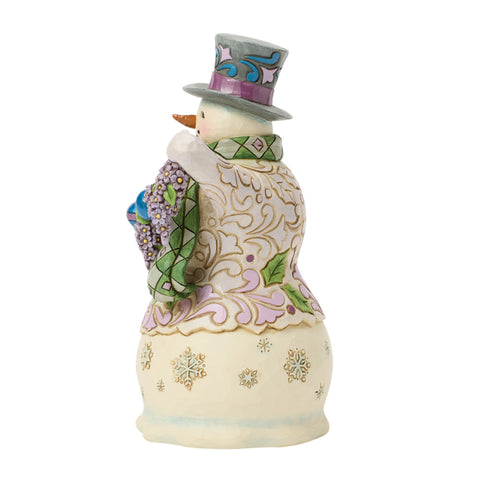Jim Shore Heartwood Creek Purple Snowman Figurine, 6.7"
