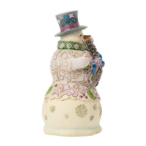 Jim Shore Heartwood Creek Purple Snowman Figurine, 6.7"