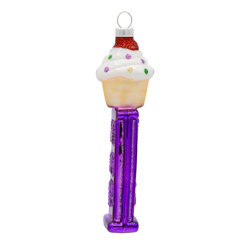 Sweet Cupcake PEZ© Dispenser Glass Ornament