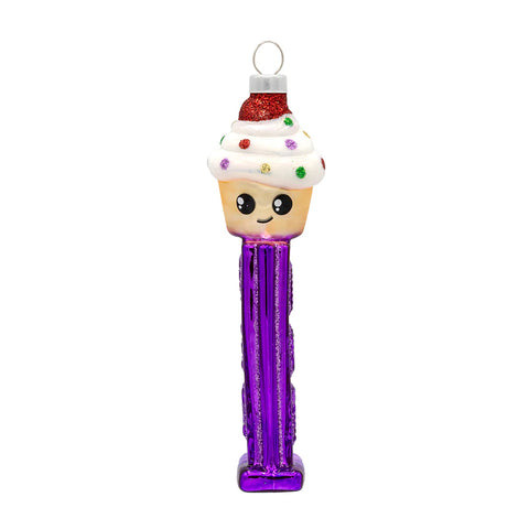 Sweet Cupcake PEZ© Dispenser Glass Ornament