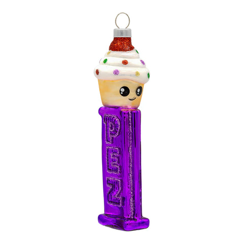 Sweet Cupcake PEZ© Dispenser Glass Ornament