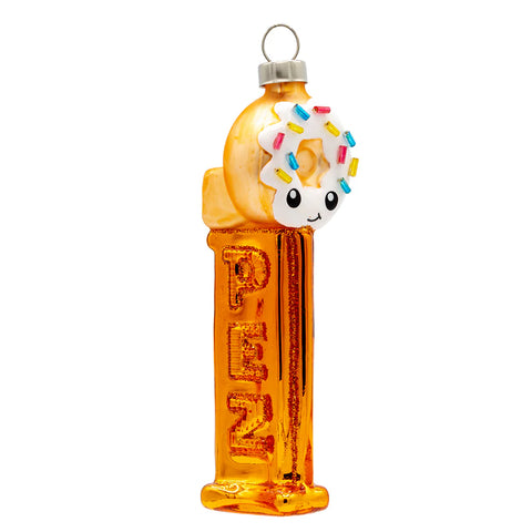 Doughnut PEZ© Dispenser Glass Ornament