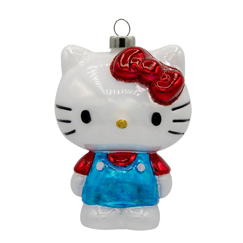 Glass Happy Hello Kitty Ornament, 5"