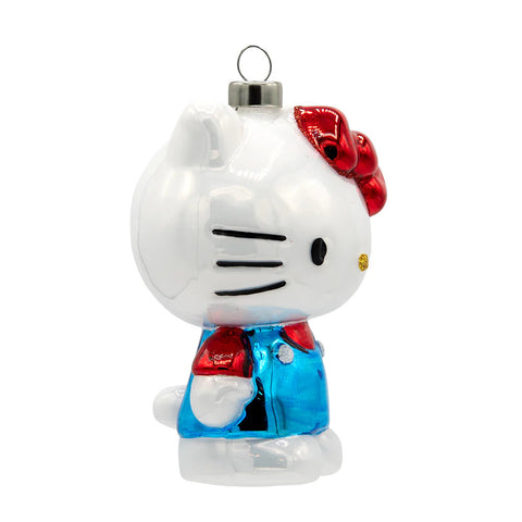 Glass Happy Hello Kitty Ornament, 5"
