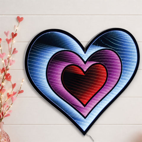 Triple Hanging Heart Infinity Light, 23.55"H w/UL Plug