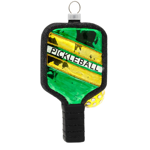 Pickleball Paddle Glass Ornament