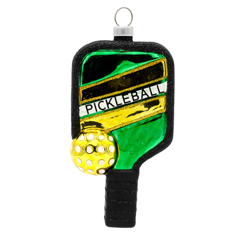 Pickleball Paddle Glass Ornament