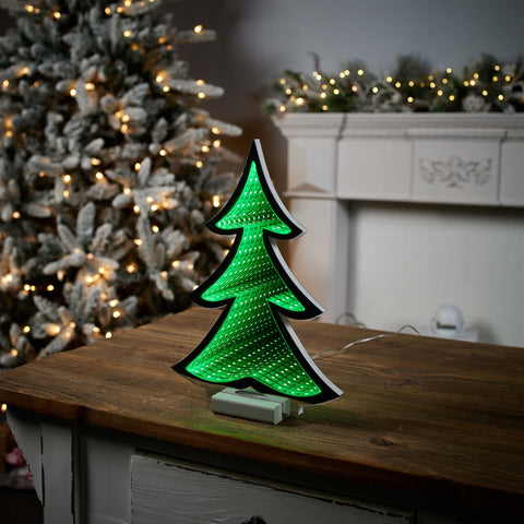 Tree Infinity Light 11.75"H Acrylic w/USB Cord (or Batterie Powered)