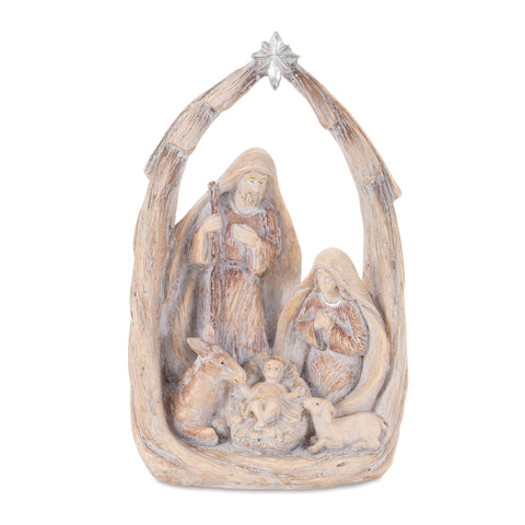 Holy Family w/Animals 8"H Resin