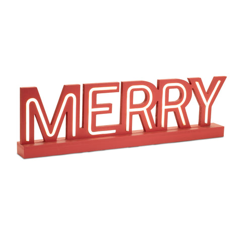 LED Joy and Merry Signs, 13.5" - 24" (Set of 2)
