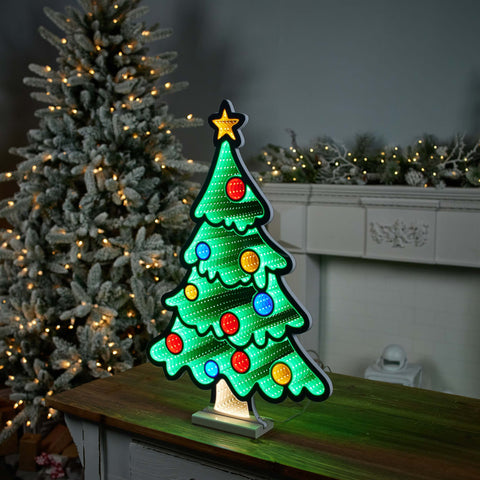 Christmas Tree Infinity Light 23.5"H Acrylic w/UL Plug