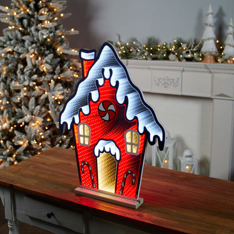 Gingerbread House Infinity Light 26"H Acrylic w/UL Plug