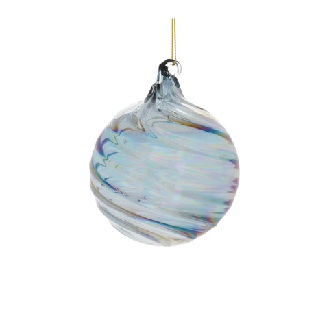Blue Swirl Glass Ornament, 3" - 5" (3 styles - sold individually)
