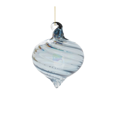 Blue Swirl Glass Ornament, 3" - 5" (3 styles - sold individually)